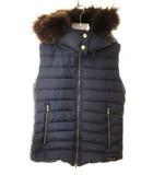 タトラス TATRAS ORSIERA SIZE 02 LTAT20A4695-D オルシエラ ダウン ベスト フード ファー ジップアップ ネイビー 【ブランド古着ベクトル】【中古】●260126