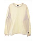 ステューシー STUSSY PIGMENT DYED L/S CREW WHITE L ピグメント Tシャツ ロンT 長袖 ホワイト 【ブランド古着ベクトル】【中古】260308