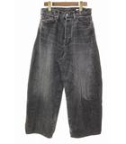 ハイク HYKE DENIM BARREL LEG JEANS 1 デニム バレル レッグ ジーンズ ブラック 【ブランド古着ベクトル】【中古】●260308