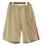 ステューシー STUSSY 90S OLD SIDE LINE SHORTS BEIGE Sサイズ サイドライン パンツ スウェット ジャージ 紺タグ ベージュ 【ブランド古着ベクトル】【中古】260311