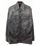 プラダ PRADA × Herzog & de Meuron シャツ ジャケット サイズ38 ヘルツォーク&ド・ムーロン ロゴ グレー 【ブランド古着ベクトル】【中古】☆AA★260406