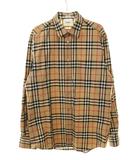 バーバリー BURBERRY ノバチェック バックロゴ シャツ S 8038521 オーバーサイズ 長袖シャツ 刺繍 ベージュ 【ブランド古着ベクトル】【中古】260314