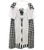コムデギャルソン COMME des GARCONS HOMME PLUS 21AW 千鳥格子 ロング Tシャツ S PH-T008 オムプリュス カットソー 【ブランド古着ベクトル】【中古】●260321