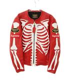 × VANSON 17AW LEATHER BONES JACKET RED L バンソン レザー ボーン ジャケット レッド 【ブランド古着ベクトル】【中古】☆AA★260412