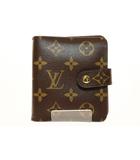 ルイヴィトン LOUIS VUITTON コンパクト ジップ M61667 二つ折り 財布 ラウンドファスナー モノグラム キャンバス ブラウン  【ブランド古着ベクトル】【中古】☆AA★▲■260412