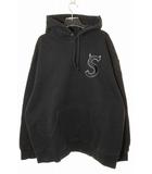 S LOGO HOODED SWEATSHIRTS BLACK XL Sロゴ フーデッド スウェットシャツ フーディ パーカー ブラック 【ブランド古着ベクトル】【中古】☆AA★260408