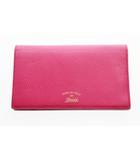 グッチ GUCCI スウィング ショルダー ウォレット ピンク レザー 財布 【ブランド古着ベクトル】【中古】☆AA★ ●▲■ 260420