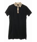 バーバリー BURBERRY GOLF ポロシャツワンピース Mサイズ ゴルフ ノバチェック ミニワンピ 半袖 ブラック 【ブランド古着ベクトル】【中古】●260320