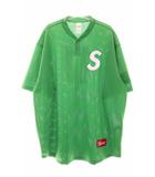 シュプリーム SUPREME 25SS S LOGO BASEBALL HENLY XLサイズ GREEN ベースボール ヘンリー メッシュ 半袖 Tシャツ グリーン 緑 【ブランド古着ベクトル】【中古】☆AA★260413