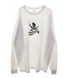 ネイバーフッド NEIGHBORHOOD 20AW DISTORTION-1  C-TEE.LS WHITE XXL 202PCNH-LT09 スカル プリント Tシャツ ロンT 長袖 ホワイト 【ブランド古着ベクトル】【中古】260331