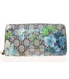グッチ GUCCI GGブルームスプリント ラウンドファスナー ジップ ウォレット 546355 財布 長財布 花柄 【ブランド古着ベクトル】【中古】☆AA★▲260419
