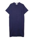 ポケット 半袖 Tシャツ ロング ワンピース サイズ2 ネイビー 紺 【ブランド古着ベクトル】【中古】●260410