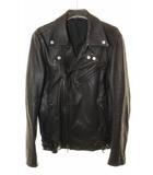 アタッチメント ATTACHMENT ディアスキン ダブルライダース ジャケット サイズ1 レザー ブラック 【ブランド古着ベクトル】【中古】●260408