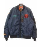 ショット SCHOTT × STUSSY STUSSYGEAR MA-1 XL 3132075 ステューシー フライトジャケット ワッペン ネイビー 【ブランド古着ベクトル】【中古】260427