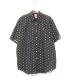 アベイシングエイプ A BATHING APE BAPESTA GG柄 SHIRT スター シャツ 半袖 Mサイズ ブラック 黒 【ブランド古着ベクトル】【中古】260427