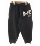 アベイシングエイプ A BATHING APE BAPE ロゴ クロップドパンツ スウェットパンツ Mサイズ ブラック 【ブランド古着ベクトル】【中古】●260502