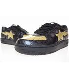 アベイシングエイプ A BATHING APE BAPESTA 24KARATS BLACK 28.5cm ベイプスタ 24カラッツ コラボ レザー スニーカー ブラック 【ブランド古着ベクトル】【中古】▲■260502