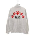 プレイコムデギャルソン PLAY COMME des GARCONS PRINTED BACK HEART RED × BLACK × WHITE BLOUSON WITH RED EMBLEM TOP GRAY Sサイズ バック プリント ハート ロゴ ジップアップ パーカー グレー 【ブランド古着ベクトル】【中古】●260525