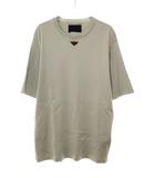 プラダ PRADA 24SS COTTON T-SHIRT S UJN861 トライアングル ロゴ プレート 半袖 Tシャツ カーキ 【ブランド古着ベクトル】【中古】☆AA★260601