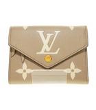 ルイヴィトン LOUIS VUITTON ポルトフォイユ ヴィクトリーヌ M81861 バイカラー モノグラムアンプラント レザー ミニウォレット 二つ折り 財布 【ブランド古着ベクトル】【中古】☆AA★▲■260701