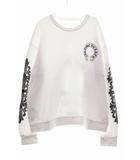 クロムハーツ CHROME HEARTS 袖フローラルクロス ホースシュー クルーネック スウェット ホワイト Lサイズ トレーナー 【ブランド古着ベクトル】【中古】☆AA★ 260628