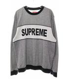 シュプリーム SUPREME 17SS TONAL STRIPE LOGO CREWNECK BLACK M トーナル ストライプ ロゴ クルーネック 長袖 ブラック 【ブランド古着ベクトル】【中古】☆AA★260627