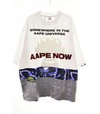 アベイシングエイプ A BATHING APE AAPE T-SHIRT WHITE L AAPTEM0836XXH 半袖 Tシャツ ホワイト 白 【ブランド古着ベクトル】【中古】260604