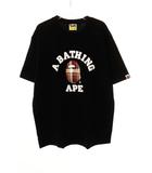 アベイシングエイプ A BATHING APE BAPE CHECK COLLEGE TEE BLACK XL チェック カレッジ Tシャツ 半袖 ブラック 黒 【ブランド古着ベクトル】【中古】■260616