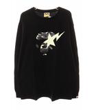 アベイシングエイプ A BATHING APE FACE ON BAPESTA L/S TEE BLACK XL フェイス オン ベイプスタ 蓄光 ロングスリーブ ロンT ブラック 黒 【ブランド古着ベクトル】【中古】■260616