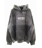 シュプリーム SUPREME × MM6 MAISON MARGIELA 24SS FOIL BOX LOGO HOODED SWEAT SHIRT BLACK Lサイズ メゾンマルジェラ フォイル ボックス ロゴ フーデッド スウェットシャツ ブラック 黒 【ブランド古着ベクトル】【中古】☆AA★■260813
