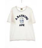 アベイシングエイプ A BATHING APE 24SS BLEACHED BAPE CHECK COLLEGE TEE WHITE Lサイズ カレッジ ブリーチ チェック柄 半袖 Tシャツ ホワイト 白 【ブランド古着ベクトル】【中古】260716