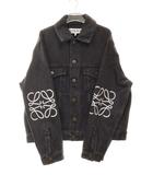 ロエベ LOEWE ANAGRAM JACKET 48 H526Y50W18 アナグラム ブラック デニム ジャケット ウォッシュ加工 【ブランド古着ベクトル】【中古】☆AA★261007