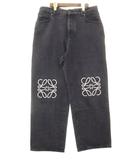 ロエベ LOEWE BLACK DENIM BAGGY JEANS SIZE 52 H526Y11W61 アナグラム バギー ブラックデニム パンツ ブラック 【ブランド古着ベクトル】【中古】☆AA★261004