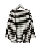  Upscape Audience アップスケープ オーディエンス 10オンス バスク天竺 ボーダー ボートネック BOX Tee AUD6256 L オフホワイト 長袖 カットソー トップス