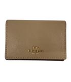 コーチ COACH カードケース 名刺入れ 2つ折り 87731 レザー ベージュ系 小物 ☆AA★