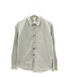 マーガレットハウエル MHL. ギンガムチェック シャツ M 白 ホワイト 黒 ブラック 長袖 トップス