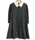 スナイデル SNIDEL ワンピース 0 レース 花柄 切替 コットン ブラック ホワイト 黒 白 長袖