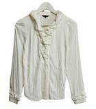 トゥービーシック TO BE CHIC ブラウス 40 フリル ピンタック コットン混 ホワイト 白 長袖 トップス