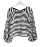 ダイアグラム グレースコンチネンタル Diagram GRACE CONTINENTAL バルーン ボーダー トップ 36 バックリボン 切替 コットン ネイビー ホワイト 白 長袖 トップス