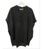 スキッパードルマンチュニックSS ブラウス 五分袖 ブラック 黒  25SS トップス