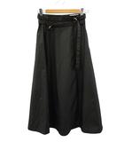 チノ CINOH STUDIOS 別注 ダブルベルトスリットスカート ロング 38 黒 ブラック フレア ボトムス
