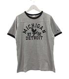 チャンピオン CHAMPION トリコタグ 復刻 リンガー Tシャツ フロッキープリント グレー XL