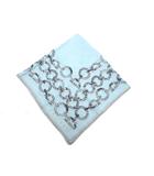 セリーヌ CELINE スカーフ チェーン柄 マカダム ジャガード サックスブルー系 ハンカチ ☆AA★