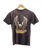ハーレーダビッドソン HARLEY DAVIDSON 80s 3Dエンブレム Tシャツ イーグル 両面プリント ヴィンテージ USA製 S