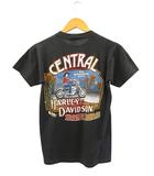 ハーレーダビッドソン HARLEY DAVIDSON 80s 両面プリント Tシャツ イーグル CENTRAL 半袖 ヴィンテージ ブラック S