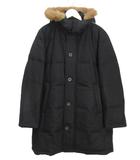 ダックス DAKS ダウン コート ウール カシミヤ M ブラック 黒 フォックスファー ジャケット 上着 アウター