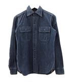 ジェラード JELADO ネップ ワークシャツ マチ付き ネイビー 13