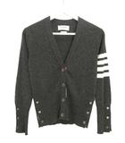 トムブラウン THOM BROWNE カシミヤ ニット カーディガン 40 ダークグレー ストライプ トップス ☆AA★