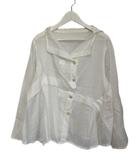 ジウ 慈雨 センソユニコ シースルー 変形 シャツ ジャケット 40 切替 コットン ホワイト 白 長袖 アウター