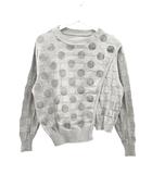 ジウ 慈雨 センソユニコ ニット ドット 変形 40 グレー トップス 長袖